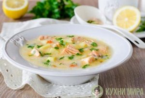 суп с лососем и сыром рецепт